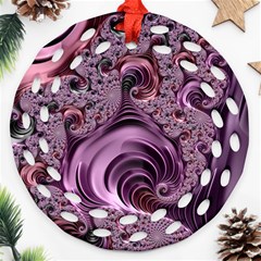 Purple Abstract Art Fractal Ornament (round Filigree) by Sapixe