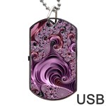 Purple Abstract Art Fractal Dog Tag USB Flash (Two Sides) Front