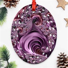 Purple Abstract Art Fractal Ornament (oval Filigree) by Sapixe