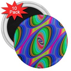 Ellipse Pattern Elliptical Fractal 3  Magnets (10 Pack)  by Sapixe