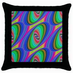 Ellipse Pattern Elliptical Fractal Throw Pillow Case (black) by Sapixe