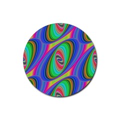 Ellipse Pattern Elliptical Fractal Rubber Coaster (round)  by Sapixe