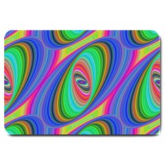 Ellipse Pattern Elliptical Fractal Large Doormat  by Sapixe