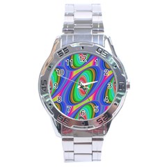 Ellipse Pattern Elliptical Fractal Stainless Steel Analogue Watch by Sapixe