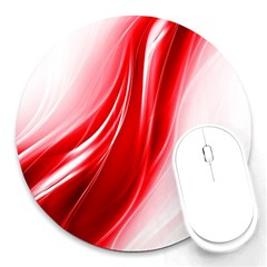 Flame Red Fractal Energy Fiery Round Mousepads by Sapixe