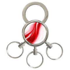 Flame Red Fractal Energy Fiery 3-ring Key Chains