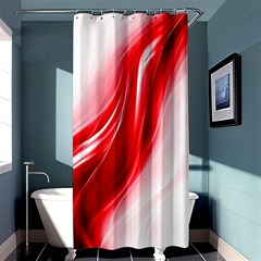 Flame Red Fractal Energy Fiery Shower Curtain 36  X 72  (stall)  by Sapixe