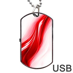 Flame Red Fractal Energy Fiery Dog Tag Usb Flash (two Sides) by Sapixe