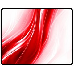 Flame Red Fractal Energy Fiery Double Sided Fleece Blanket (medium)  by Sapixe