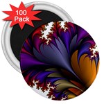 Flora Entwine Fractals Flowers 3  Magnets (100 pack) Front