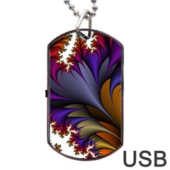 Flora Entwine Fractals Flowers Dog Tag Usb Flash (one Side) by Sapixe