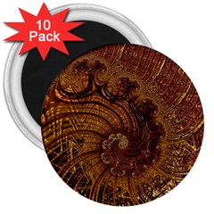 Copper Caramel Swirls Abstract Art 3  Magnets (10 Pack)  by Sapixe