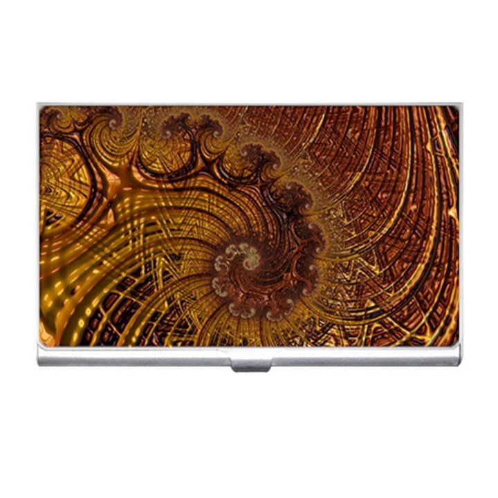 Copper Caramel Swirls Abstract Art Business Card Holders