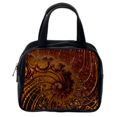 Copper Caramel Swirls Abstract Art Classic Handbags (One Side)