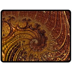 Copper Caramel Swirls Abstract Art Fleece Blanket (Large) 