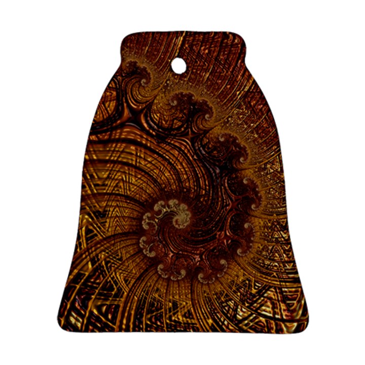 Copper Caramel Swirls Abstract Art Bell Ornament (Two Sides)