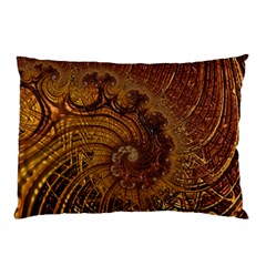 Copper Caramel Swirls Abstract Art Pillow Case (Two Sides)