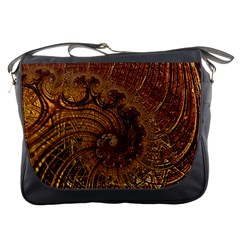 Copper Caramel Swirls Abstract Art Messenger Bags