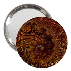 Copper Caramel Swirls Abstract Art 3  Handbag Mirrors