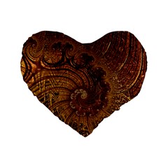 Copper Caramel Swirls Abstract Art Standard 16  Premium Heart Shape Cushions