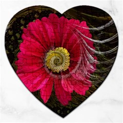 Fantasy Flower Fractal Blossom Jigsaw Puzzle (heart) by Sapixe