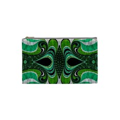 Fractal Art Green Pattern Design Cosmetic Bag (small)  by Sapixe