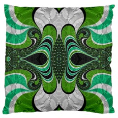 Fractal Art Green Pattern Design Large Cushion Case (two Sides) by Sapixe