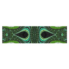 Fractal Art Green Pattern Design Satin Scarf (oblong) by Sapixe