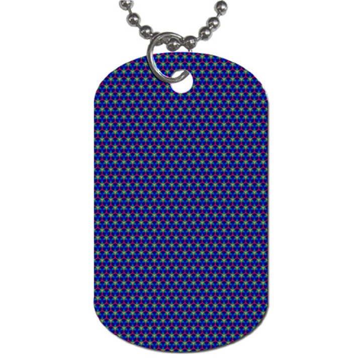 Blue Fractal Art Honeycomb Mathematics Dog Tag (One Side)