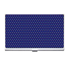 Blue Fractal Art Honeycomb Mathematics Business Card Holders by Sapixe