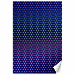 Blue Fractal Art Honeycomb Mathematics Canvas 12  X 18   by Sapixe