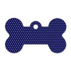 Blue Fractal Art Honeycomb Mathematics Dog Tag Bone (one Side) by Sapixe