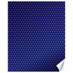 Blue Fractal Art Honeycomb Mathematics Canvas 11  X 14   by Sapixe