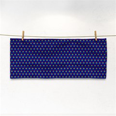 Blue Fractal Art Honeycomb Mathematics Hand Towel by Sapixe