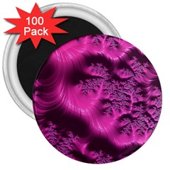 Fractal Artwork Pink Purple Elegant 3  Magnets (100 Pack) by Sapixe