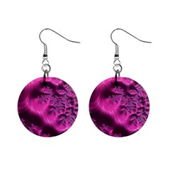 Fractal Artwork Pink Purple Elegant Mini Button Earrings by Sapixe