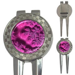 Fractal Artwork Pink Purple Elegant 3-in-1 Golf Divots by Sapixe