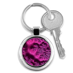 Fractal Artwork Pink Purple Elegant Key Chains (round)  by Sapixe