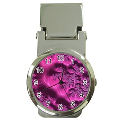 Fractal Artwork Pink Purple Elegant Money Clip Watches by Sapixe