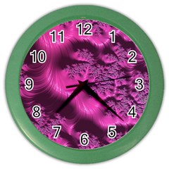 Fractal Artwork Pink Purple Elegant Color Wall Clocks by Sapixe