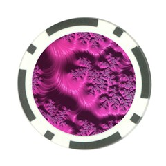 Fractal Artwork Pink Purple Elegant Poker Chip Card Guard by Sapixe