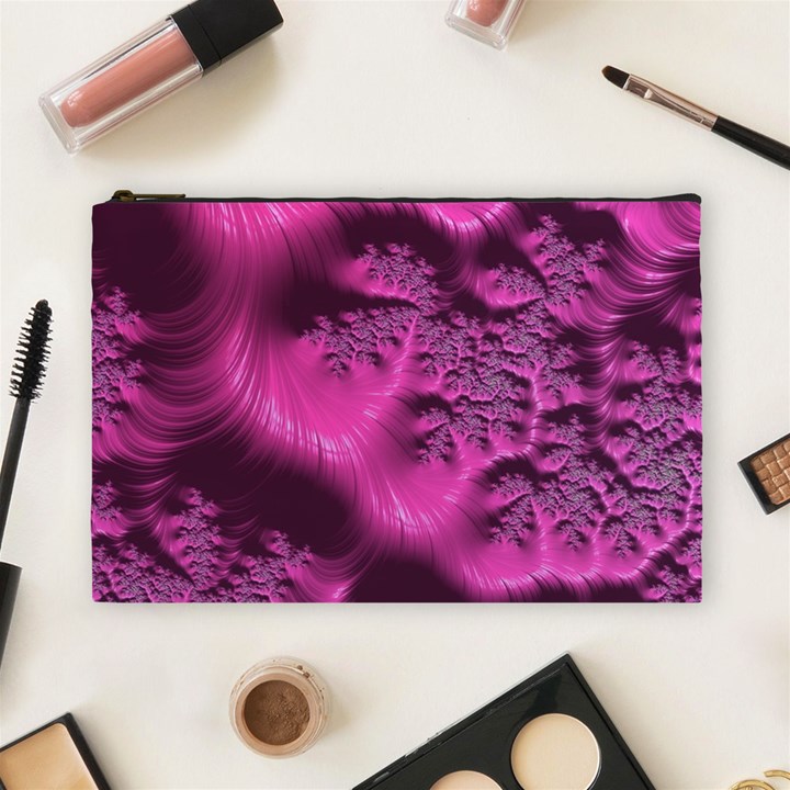 Fractal Artwork Pink Purple Elegant Cosmetic Bag (Large) 