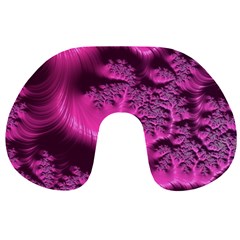 Fractal Artwork Pink Purple Elegant Travel Neck Pillows by Sapixe