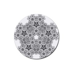 Fractal Background Foreground Rubber Coaster (round) 