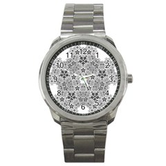 Fractal Background Foreground Sport Metal Watch by Sapixe