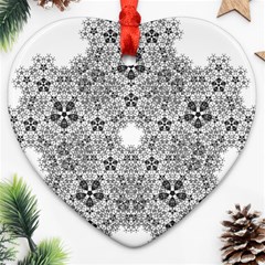 Fractal Background Foreground Heart Ornament (two Sides) by Sapixe