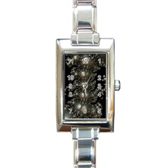 Fractal Math Geometry Backdrop Rectangle Italian Charm Watch by Sapixe