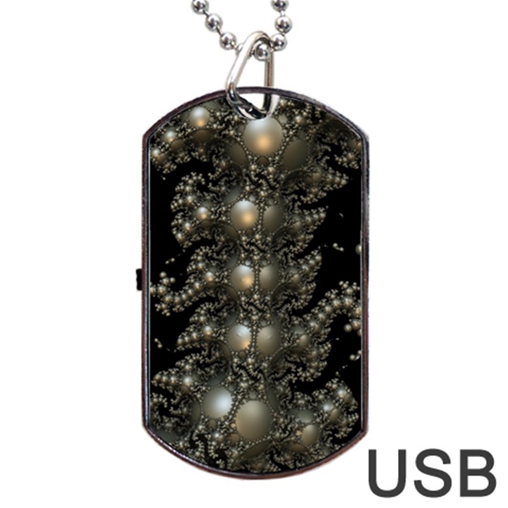 Fractal Math Geometry Backdrop Dog Tag USB Flash (Two Sides)