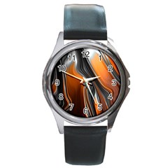 Fractal Structure Mathematics Round Metal Watch by Sapixe