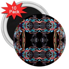 Fractal Math Design Backdrop 3  Magnets (10 Pack)  by Sapixe